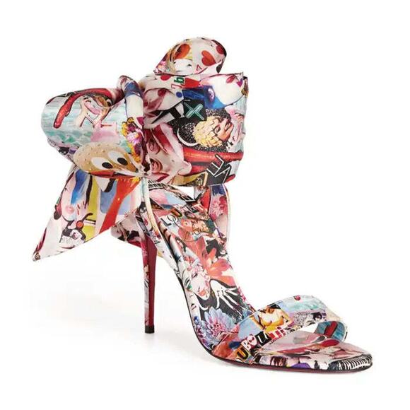 Christian Louboutin Sandale Du Desert 100 OH Xtian Lace Up Sandal Heel Pump 37.5 - Picture 3 of 9